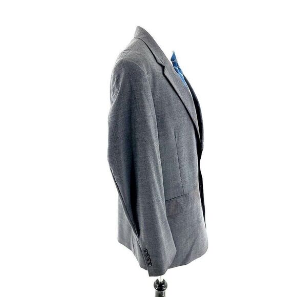 DAMAGED Jos A Bank Wool 2 Button Blazer 42R Gray‎ Twill Spec - Picture 9 of 15